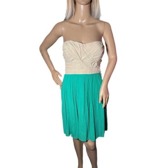 CITY STUDIO Seafoam Taupe Strapless Dress Sz Juniors L Mini Cocktail Party Dance - Picture 2 of 11